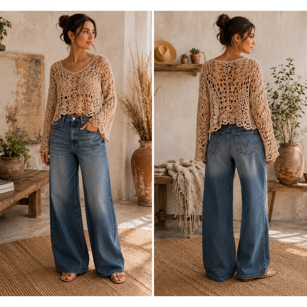 AG Adriano Goldschmied Hattie High Rise Barrel Wide Leg Blue Medium Wash Jean 29 - Picture 1 of 16